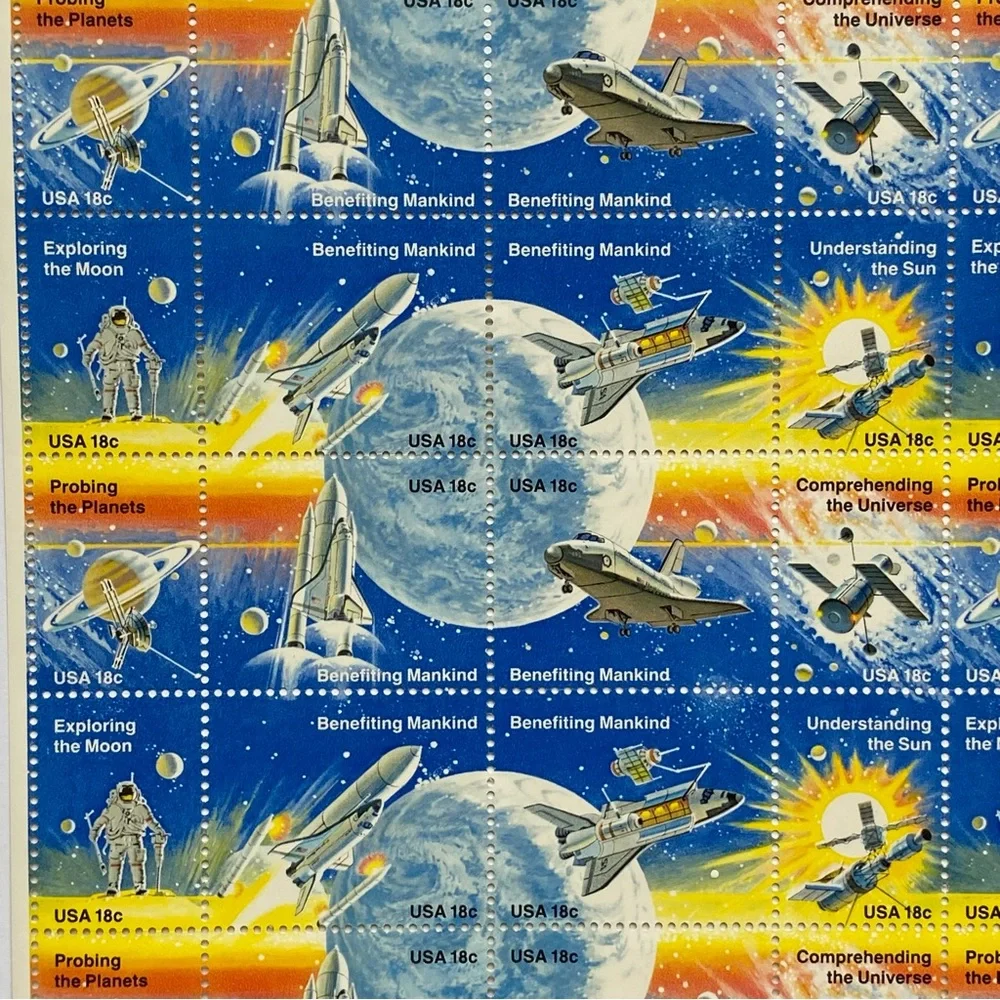 Space Achievement Stamps 1981 Full Sheet of 48 US 18¢ MHN Scott 1912 1919